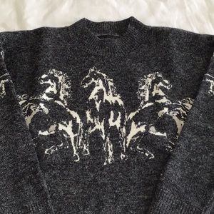 Grey horse print sweater